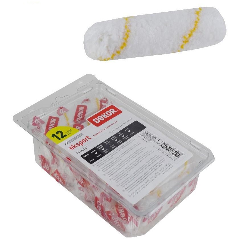 Dekor Export Parmak Rulo 10 Cm (Yedek) 12 Li