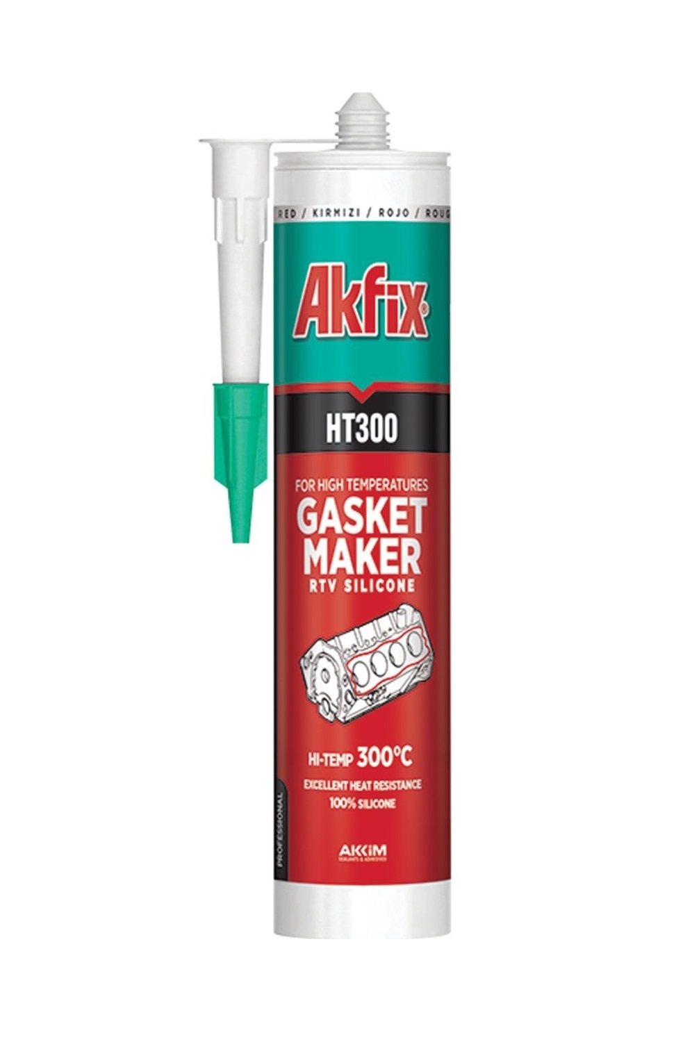 Akfix HT300 RTV Yüksek Isı Silik. 280 Ml (B375)Kırm