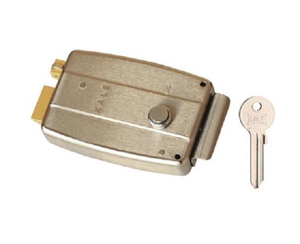 Elektrikli Trajlı Demir Kapı Kilidi 14 cm 52 mm  NİKEL