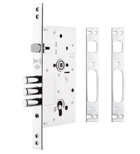 Monoblok Çelik Kapı Kilidi 60 mm Krom (Sn Saten Silindir)